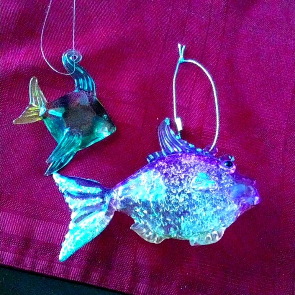 Glass fish CHRISTMAS ornaments.